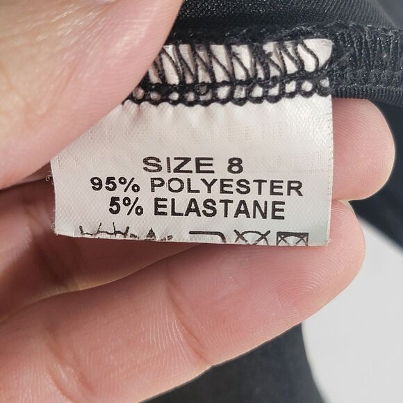 So London Sexy Black Blouse Asymmetrical Ruffle Cap Sleeve Peplum Women's Size 4 - Picture 5 of 8